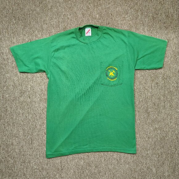 Jerzees Vibrant Green Tee with Pocket Design - Picture 1 of 11
